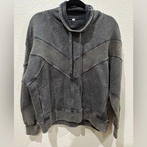 Free People Movement Charcoal Washed Pullover Sweatshirt